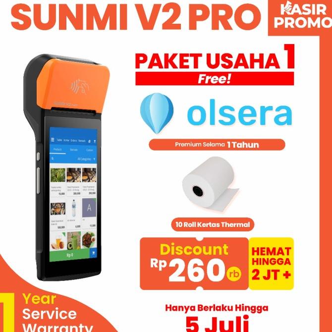 Diskon Sunmi V1S, V2 & V2 Pro 4G Nfc 2/16 Gb Mesin Kasir Handheld