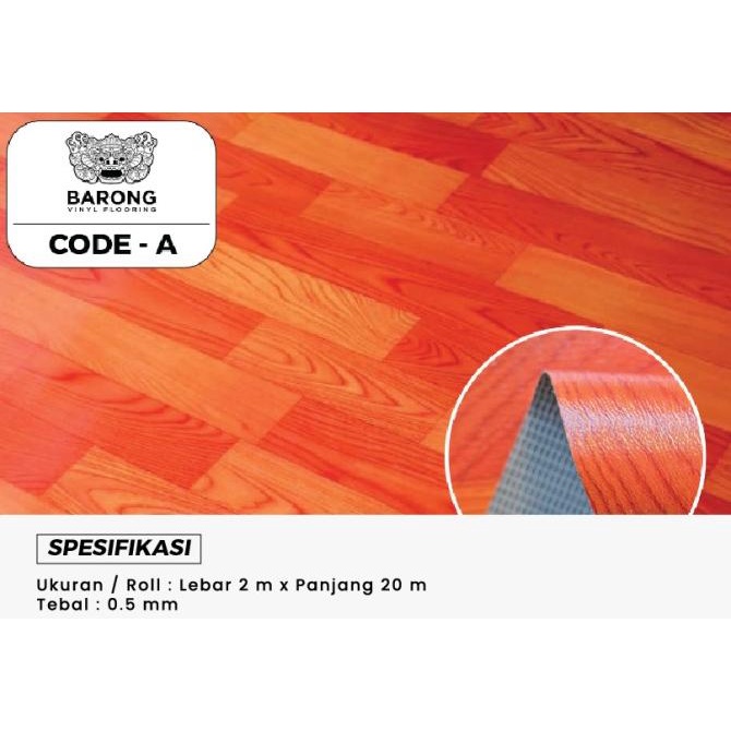*****] Vinyl Roll Barong Tebal 0.5mm / Karpet Vinyl Roll Motif Kayu Murah