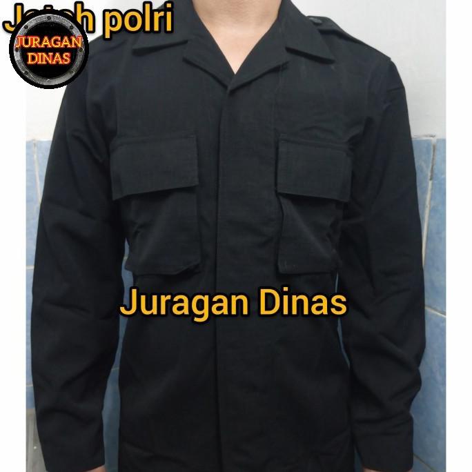 Atasan baju pdl hitam brimob jatah polri bahan risptok