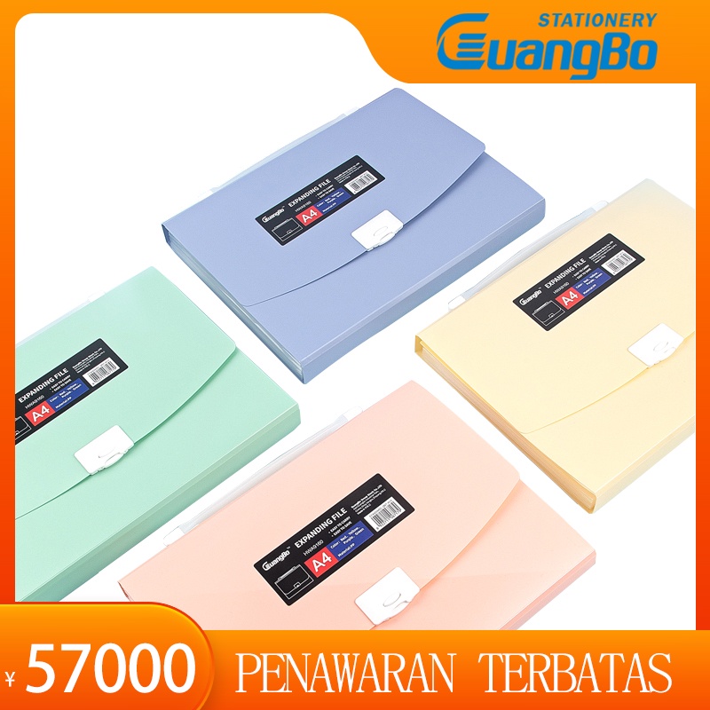 

Guangbo Tas akordeon portabel warna solid sederhana tas dokumen multi-lapis folder A4 tas dokumen penyimpanan tas siswa