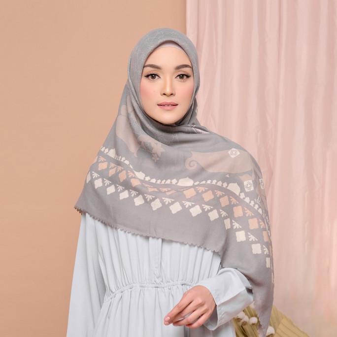 Sale BIA x Cut Meyriska - Euni Cement Scarf Kerudung Segi Empat - Rumania Termurah