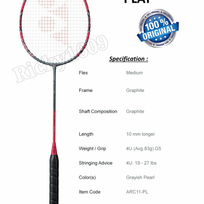 Raket Badminton Yonex Arcsaber 11 Play/Yonex Arcsaber 11 Play Original