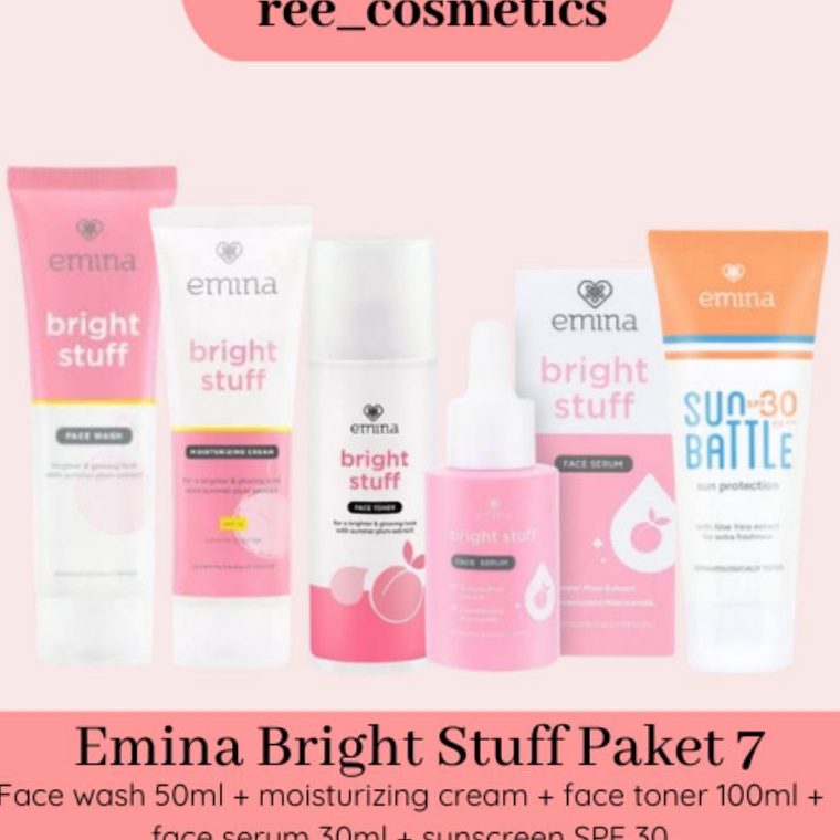[KODE A18T] Emina Bright Stuff Paket Lengkap Skincare 1 Set | Emina Paket Skincare Remaja