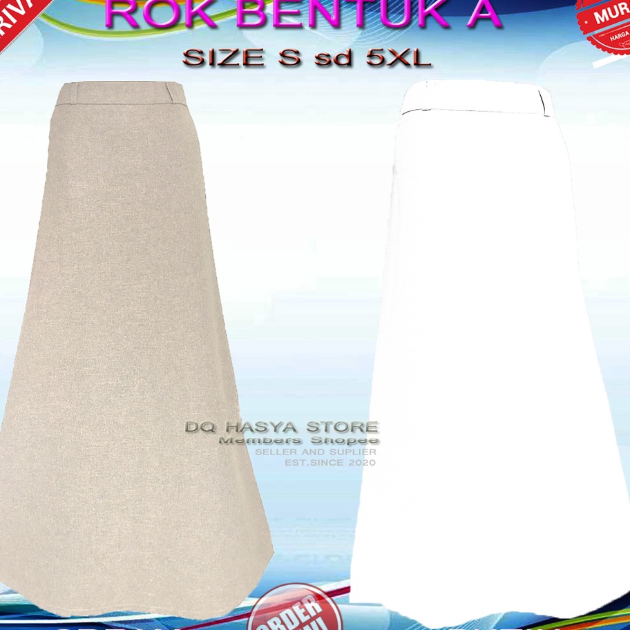 Terbaru Rok Model A Panjang Putih  Formal Kerja Kantor / Rok A-line Maxi Muslim Jumbo