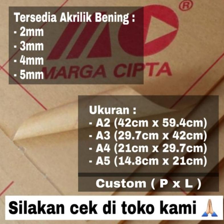 Free Ongkir Akrilik Lembaran 1.5Mm A2 / Akrilik Bening / Marga Cipta / Acrylic