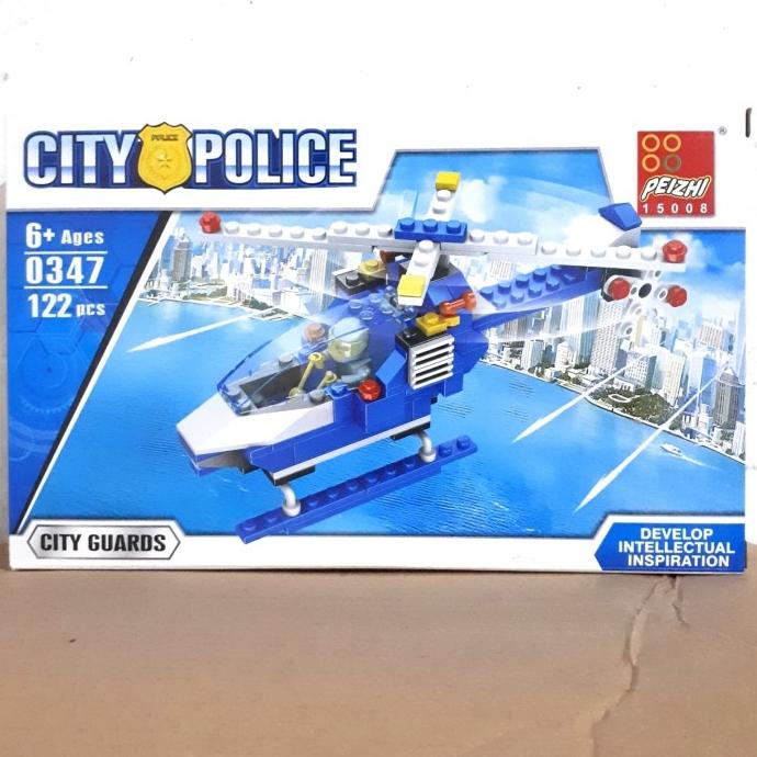 MAINAN BRICK LEGO HELIKOPTER CITY POLICE 122 PCS