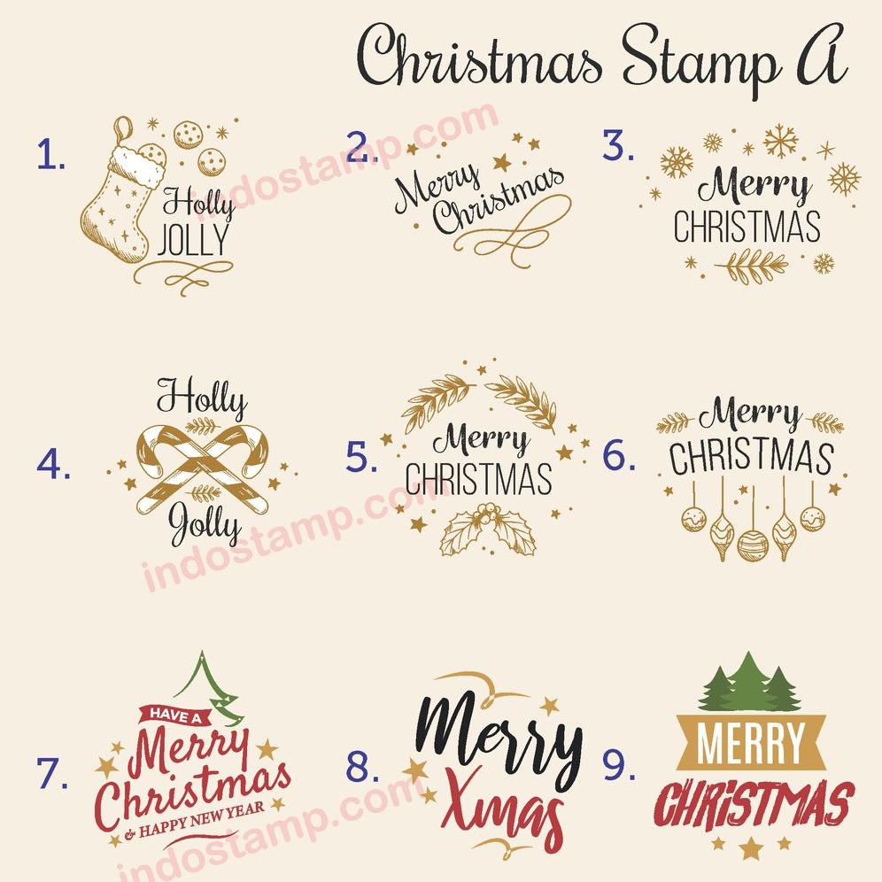 

ERA043 stempel merry christmas happy new year natal tahun baru otomatis custom +++