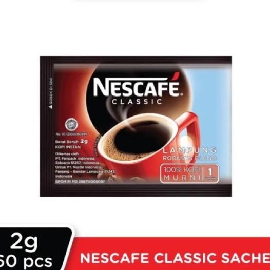 

=+=+=+] NESCAFE Classic Kopi Instan Kopi Hitam 2g Sachet x 60pcs