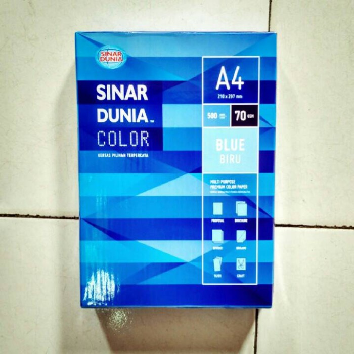 

Sinar Dunia / SiDu Kertas HVS Blue - Warna Biru A4 70 gsm 210 x 297 mm HARGA DISKON