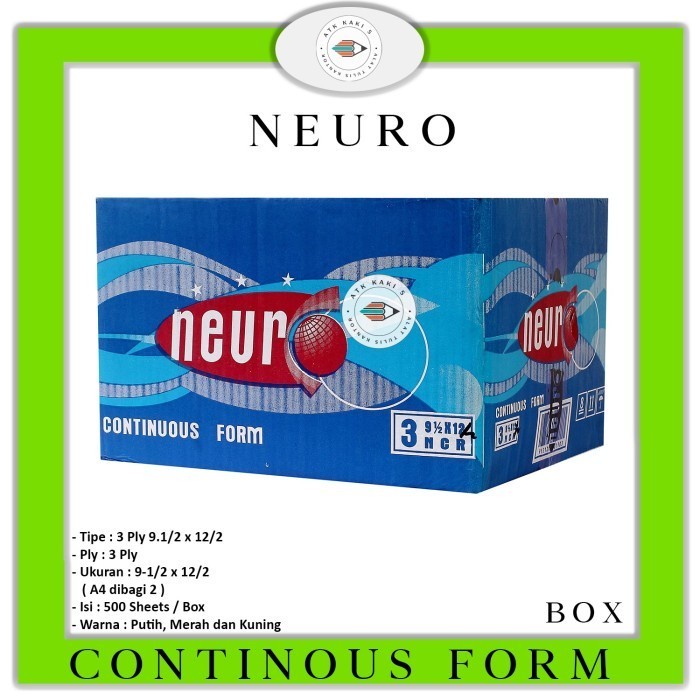 

NEURO Continous Form K 3 Ply 91/2 x 12/2 - A4 dibagi 2 - NCR TERMURAH