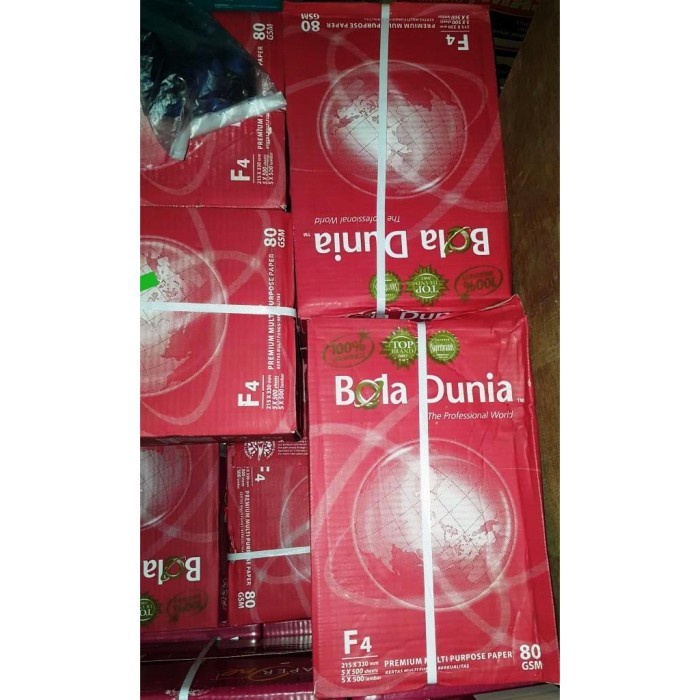 

Kertas Hvs F4 80gr Bola Dunia per dus SALE