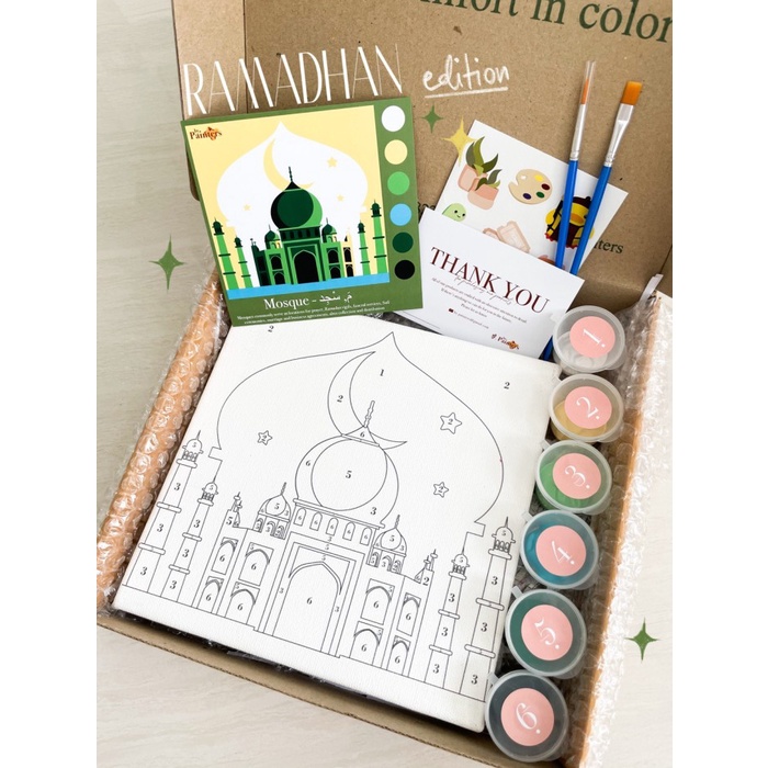 

Bestseller Paint By Numbers [Mosque] Bypainters Painting Kit 20X20Cm Kanvas