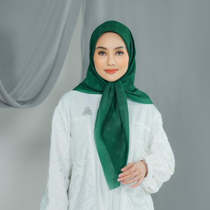 Sale ARSSCARF Monogram Duex 2 - Emerald (Voal Square) Termurah