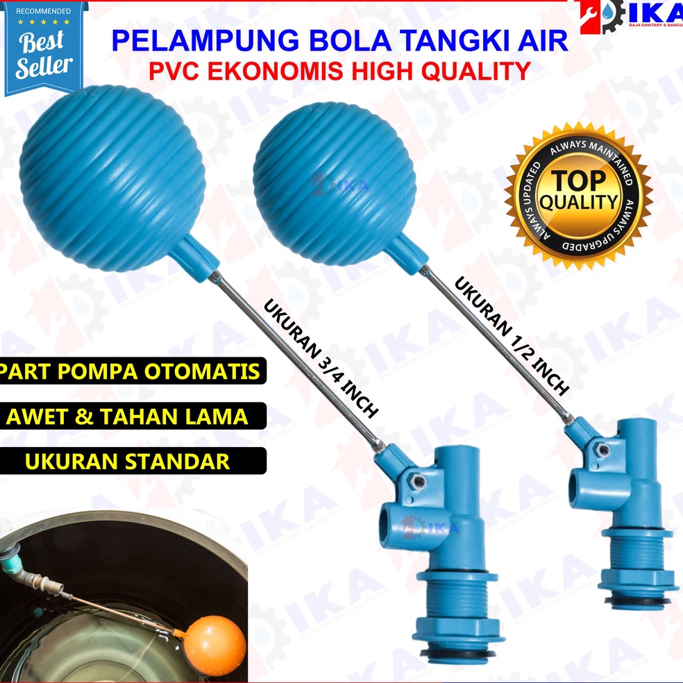 STOK TERBARU PELAMPUNG AIR OTOMATIS MURAH  1/2" 3/4" KRAN AIR OTOMATIS PELAMPUNG BOLA PVC MIRIP SUNM