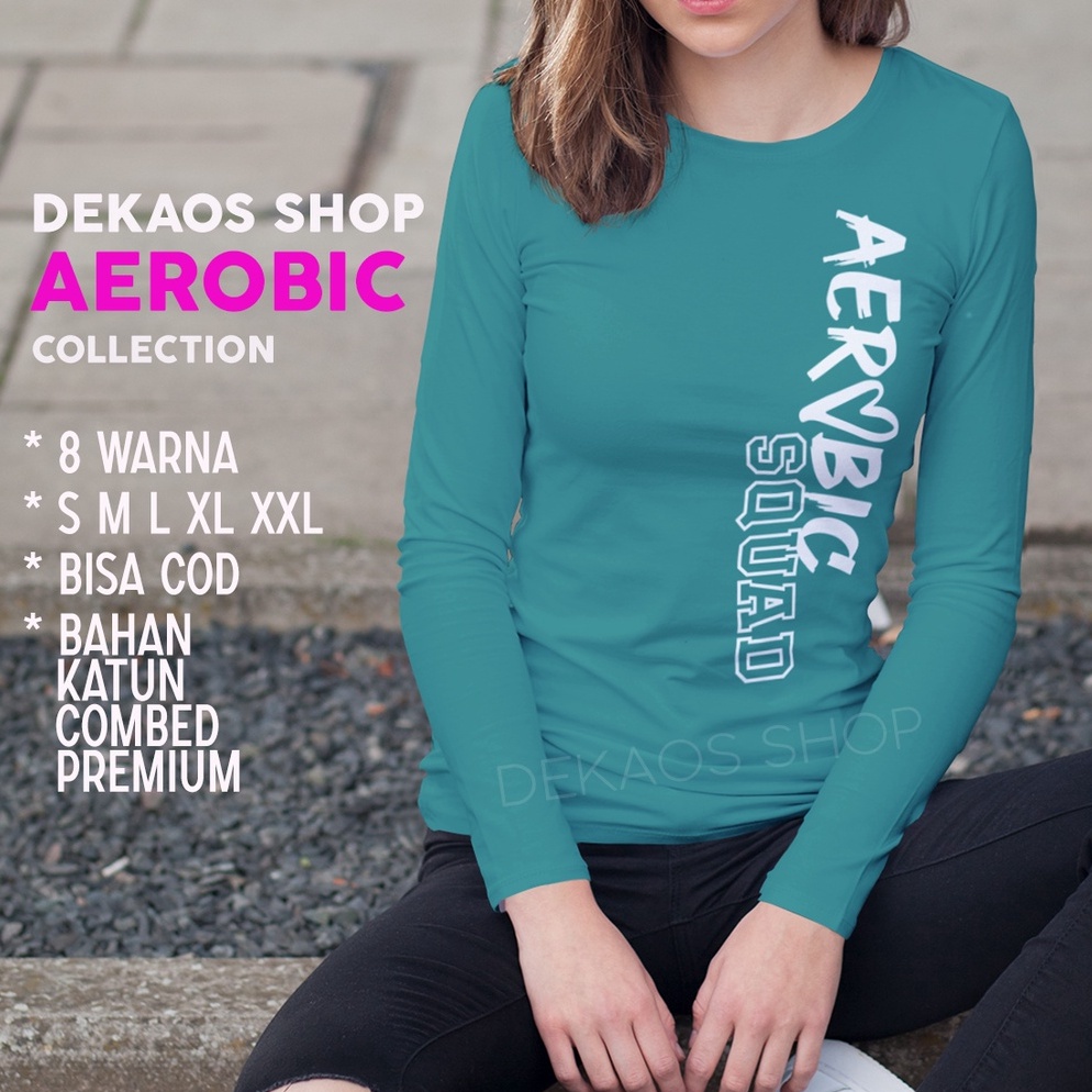 Special Price.. BAJU AEROBIC WANITA / KAOS AEROBIC WANITA / KAOS SENAM ZUMBA LENGAN PANJANG  / SETEL