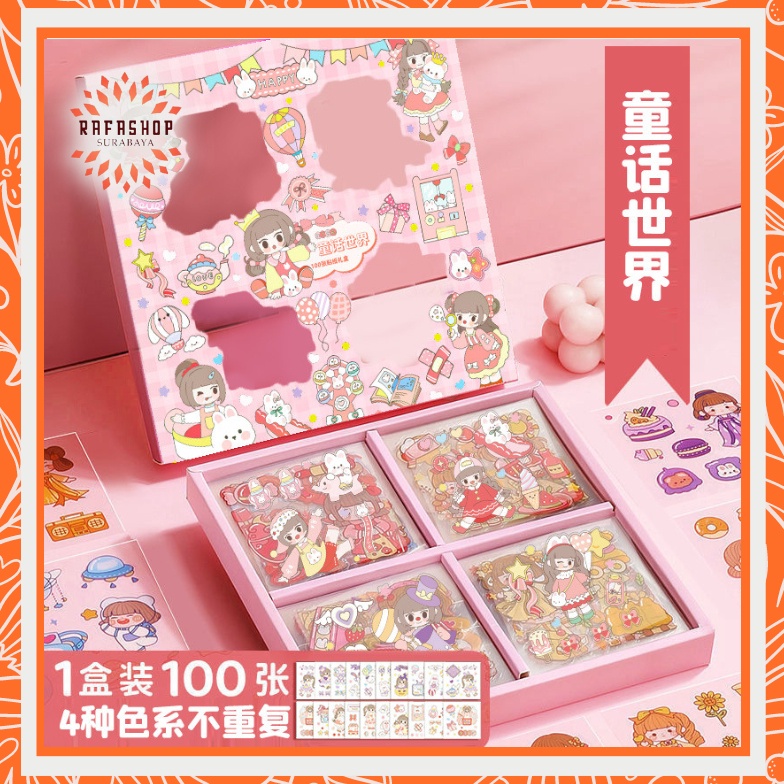 

➶ HOME045 100 Lembar Stiker Motif Kartun Korea Lucu Anti Air Dekorasi Handbook Scrapbook DIY hyiba