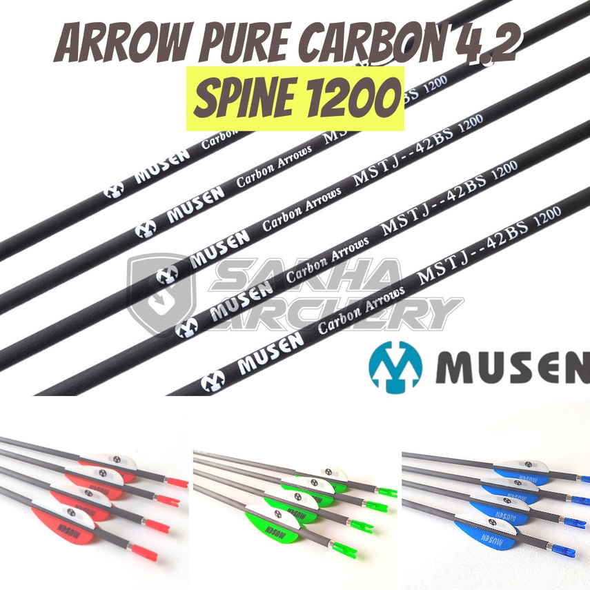 See HereGg5G0 Arrow Musen Pure Carbon 4.2 Spine 1200 - MSTJ 42BS