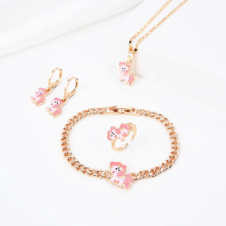 Promo TerbatasL1x1W HYL JEWELRY 5pcs 18K Kalung Titanium Set Anak Titanium Anti Karat Asli Perak Set