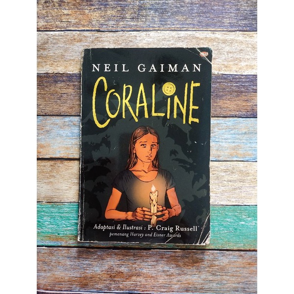 novel grafis langka seken soft cover terjemahan Coraline (Neil Gaiman)
