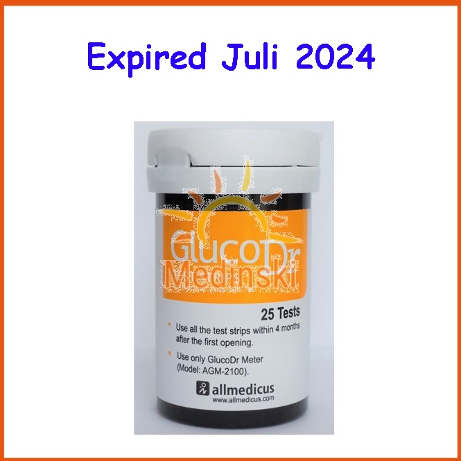 siap kirim.. Strip GlucoDr BioSensor Isi 25 Stik Kode 8 Gluco Dr Tes Cek Gula Darah GDS AGM-2100 AGM