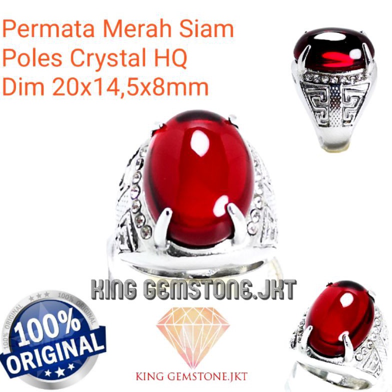 Cincin Pria COD-Batu Permata Merah Siam  Delima Asli Bangkok Super crystal HIGH QUALITY Terlaris1 81