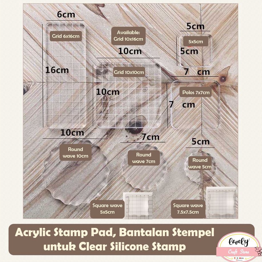 

RZMHE LovelyCraftStore | acrylic stamp pad, bantalan stempel akrilik, bantalan alas stempel transparan 65