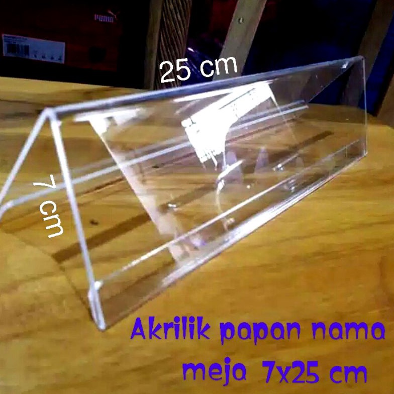 

39 AKRILIK NAME PLAT TAG PAPAN NAMA MEJA 7X25 CM ✰Harga Promo