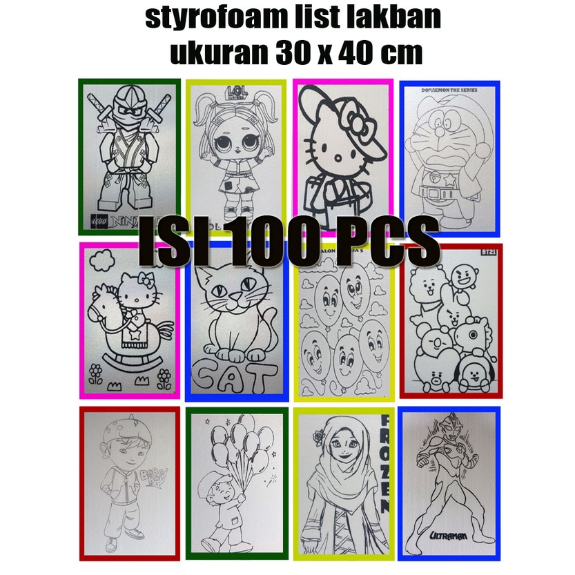 

[JZ6] Paket 100 lembar Styrofoam List Lakban Warna #Sale