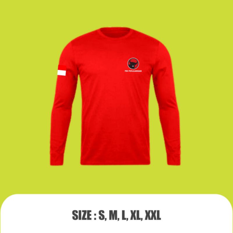 KAOS PDI PERJUANGAN LENGAN PANJANG KAOS PARTAI PDI BOB2100