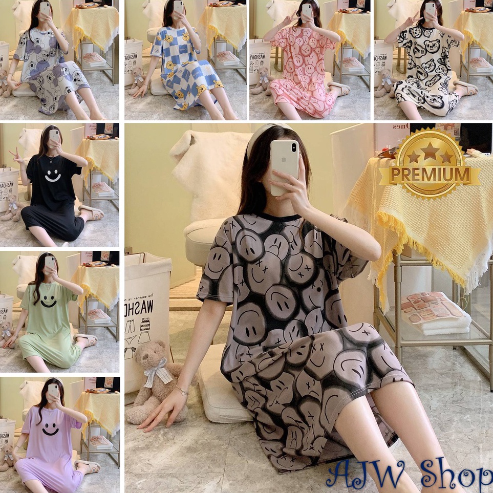 Sale AJW Shop Daster Lengan Pendek Wanita Kekinian | Daster Import Panjang Lengan Pendek | Daster Wa