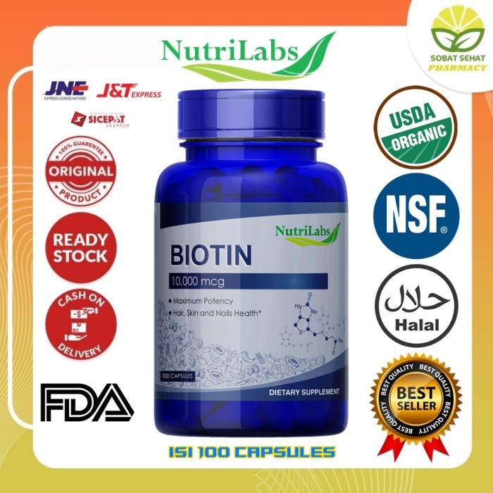 NUTRILABS BIOTIN 10000 MCG ISI 100 CAPSULES ORIGINAL USA
