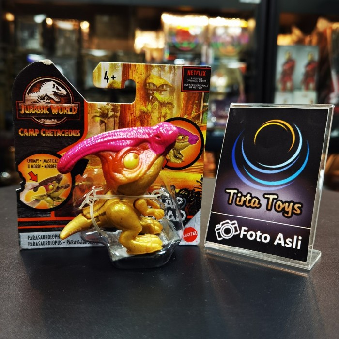 Mattel Snap Squad Wave 7 Parasaurolophus Metalik Camp Cretaceous Berkualitas