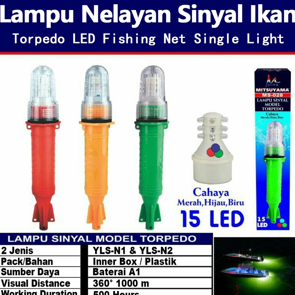 ready.. ❤️TERMURAH❤️Lampu Nelayan Torpedo 1 Warna✌️Lampu Kelip Nelayan Murah✌️Lampu Jaring Ikan Nela