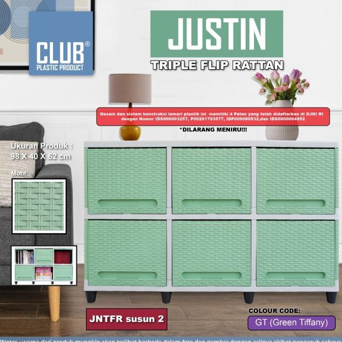 lemari plastik club flip susun 2 triple cream lemari club 6 kotak