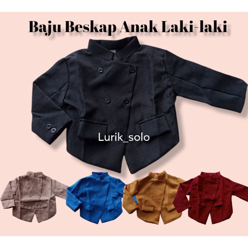 LWNF1949  Baju Beskap Anak Laki-laki - Baju Tedak Siten - Baju Adat Jawa Anak Laki-laki - Beskap Ana