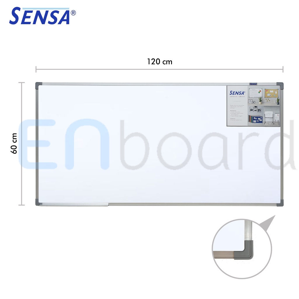 

Papan Tulis Whiteboard / White Board Gantung Magnet Single Face Sensa 60 X 120 Cm