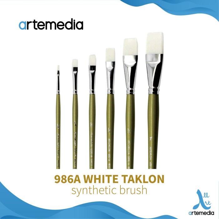 

Terlaris Kuas Lukis Artemedia 986A One Stroke White Taklon Synthetic Brush Sh