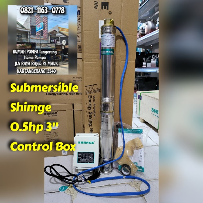 POMPA SATELIT 0.5HP 3INCH SHIMGE 3SPM2.5-10 PLUS CONTROL BOX