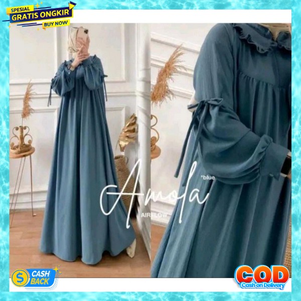 0 Gamis Amofa Jumbo Crinkle Airflow Ld 120Cm / Dress Crincle Airflow / Gamis Wanita