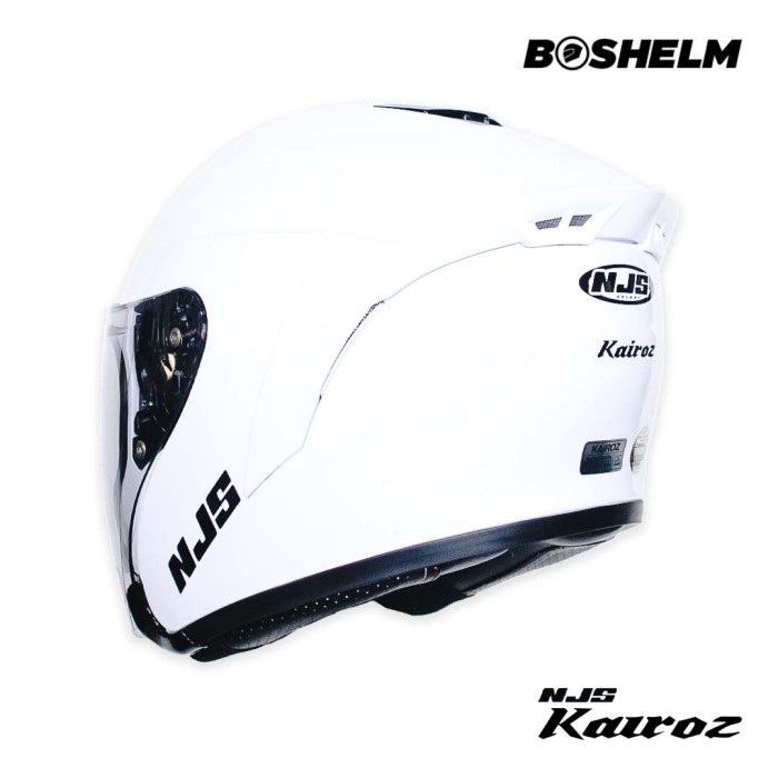 Njs Kairoz Putih Glossy Helm Half Face Sni