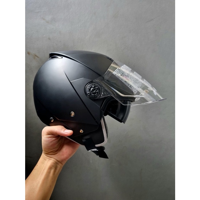 Zeus Zs-205 Matt Black Half Face Double Visor