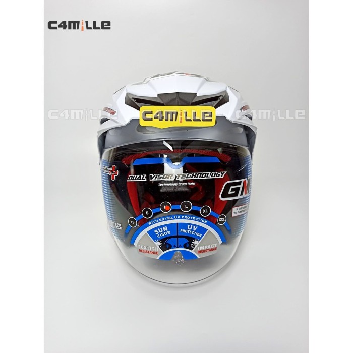 Helm Gm New Imprezza Putih / White Double Visor