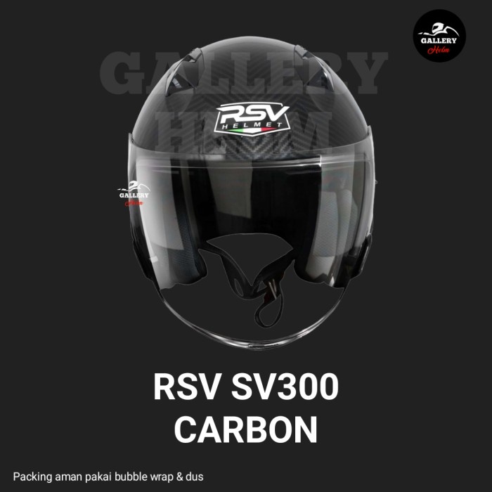 Rsv Sv300 Carbon Glossy Double Visor Helm Half Face Rsv