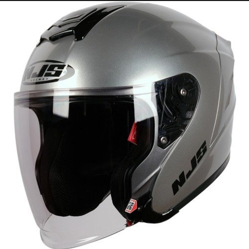 Paket Bundlling Njs Helmet Kairoz Silver Steel + Spiffy