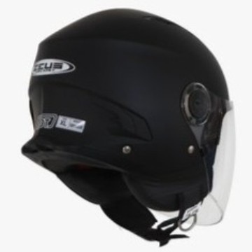 Zeus Zs617 Matt Black Helm Half Face Original Zeus