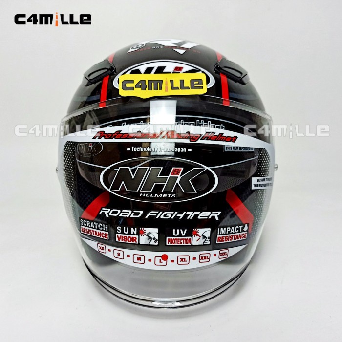 Helm Nhk R1 Napoleon Black Red Double Visor Half Face