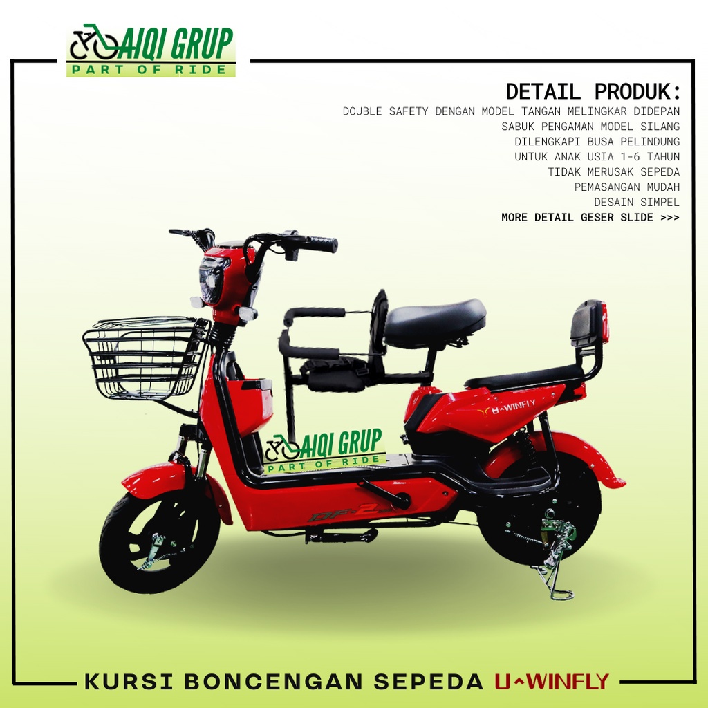 ' kursi boncengan anak sepeda listrik boncengan sepeda listrik anak depan goncengan sepeda listrik