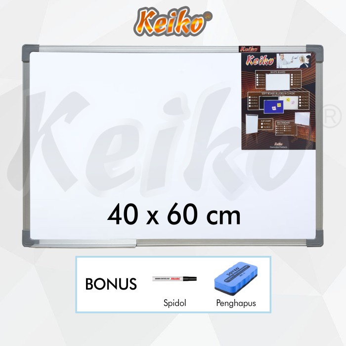 

Papan Tulis Whiteboard Gantung Single Face Keiko 40 X 60 Cm Berkualitas