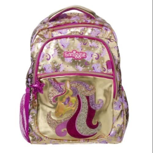 ✿KOP✿ Ready Stok. Tas Smiggle Ori Unicorn Gold Backpack/ Tas Sekolah Cewek BISA SAMEDAY
