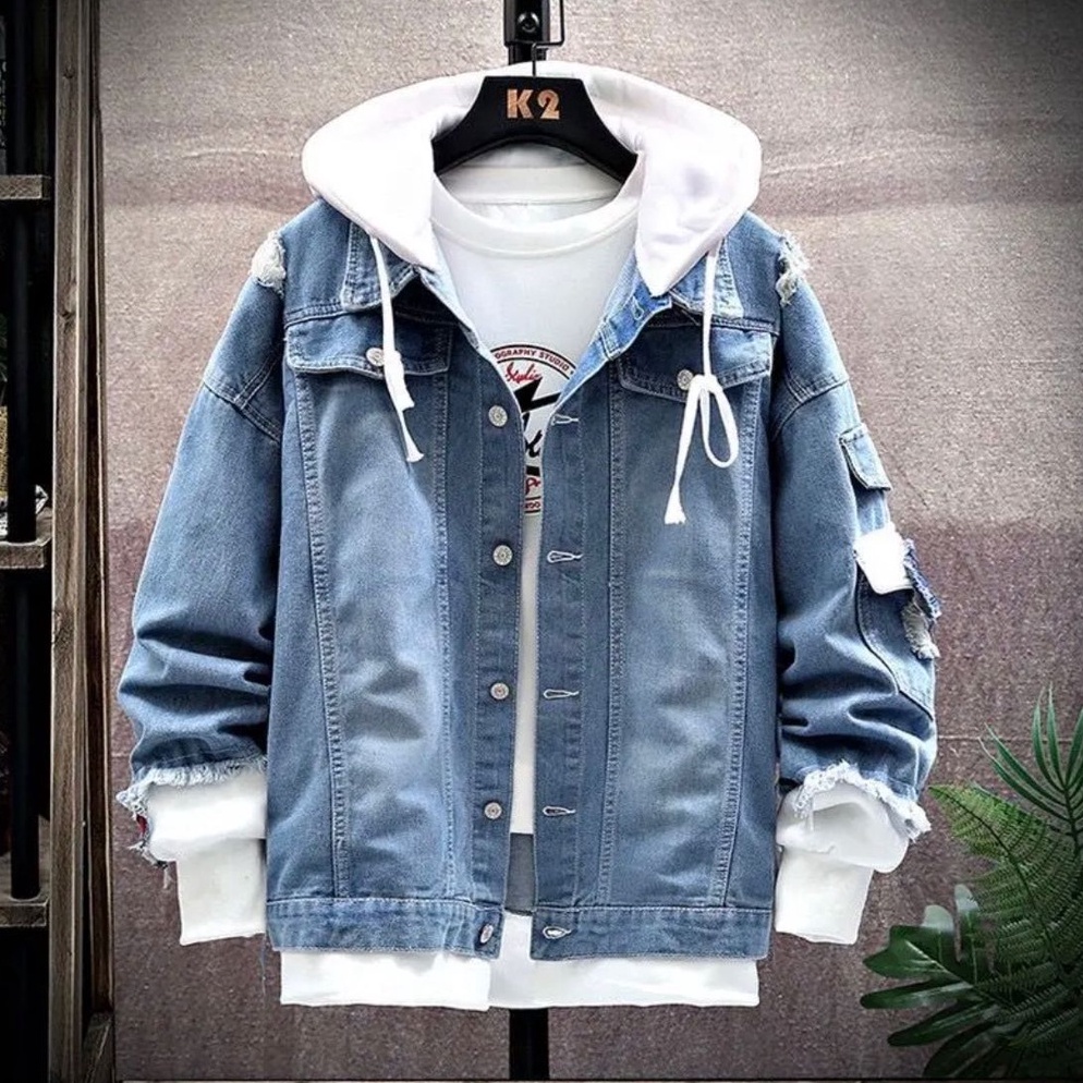 ☛ Hemat 50% JACKET KOREA STYLE DENIM MIX LOTTO/JACKET OVERSIZE DENIM PRIA .,.,.,..,